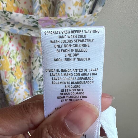 Womens Floral Ivory Mango Multicolor 16 Ruffle Maxi Cocktail Dress Wedding Guest - Picture 10 of 10